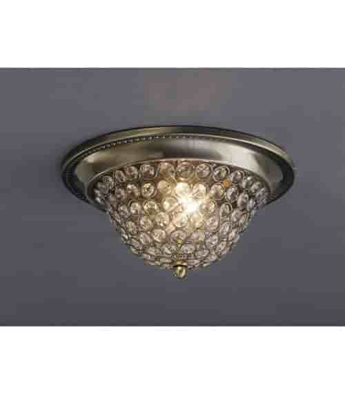 Plafonnier Paloma Large 3 Ampoules laiton antique/cristal