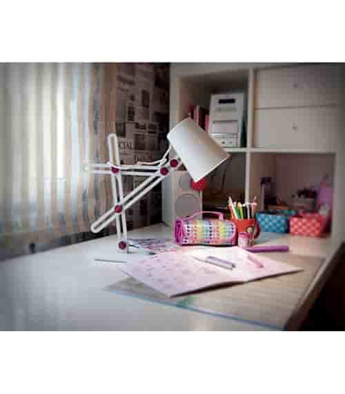 Lampe de Table Looker 1 Ampoule E27, blanc mat/violet