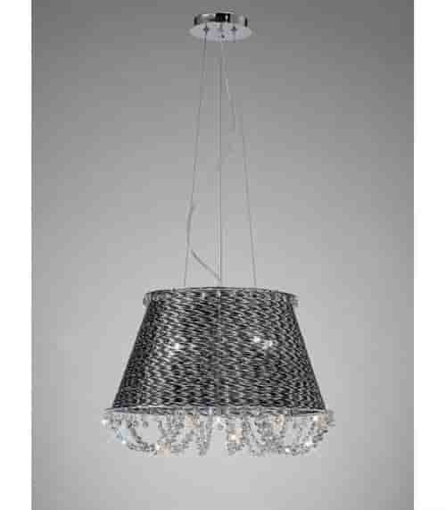 Suspension Lanzo 4 Ampoules chrome noir/cristal