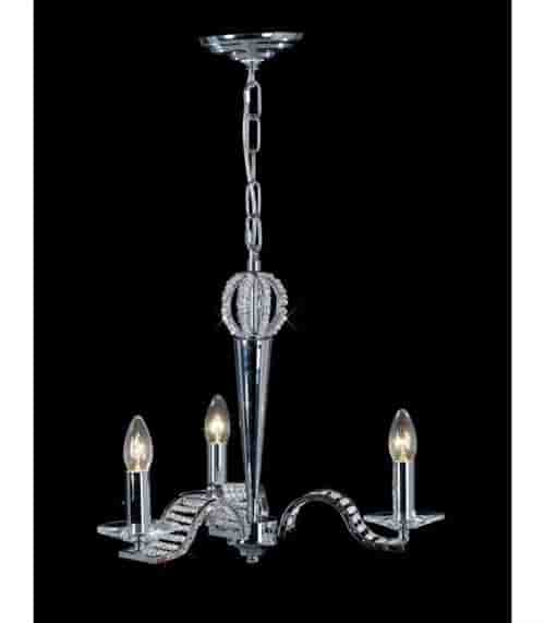 Suspension Niobe 3 Ampoules chrome poli/cristal