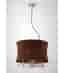 Suspension Niki 4 Ampoules avec Abat jour marron chrome poli/Coffee cristal