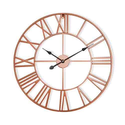 Horloge murale - Queensway Casa Chic by Blumfeldt 60 - cadre métallique silencieux - Doré Rose
