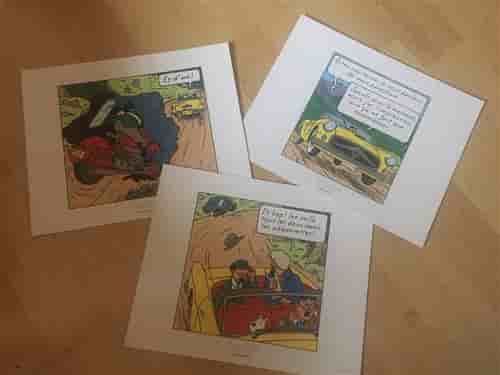TINTIN - Tryptich / Affaire Tournesol - 19,5x24 cm - AFFICHE / POSTER