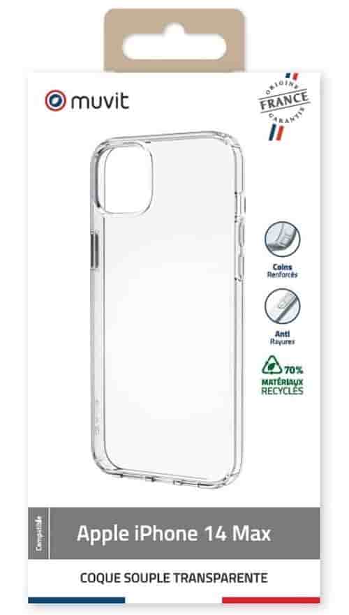 Coque souple Muvit For France iPhone 14 Plus Transparent
