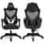 Amstrad AMS-309-WH Fauteuil / Chaise / Siège de bureau ou Gamer noir & blanc - Coussin lombaire - Tissu en maille respirante