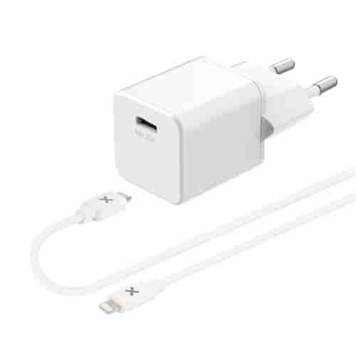 Chargeur secteur Wefix 20 W Blanc + Câble Lightning 1 m