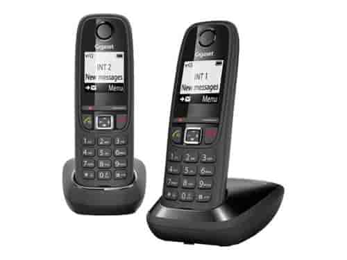 Gigaset AS405 Duo - Téléphone sans fil avec ID d'appelant - DECT\GAP - (conférence) à trois capacité d'appel - noir + combiné supplémentaire