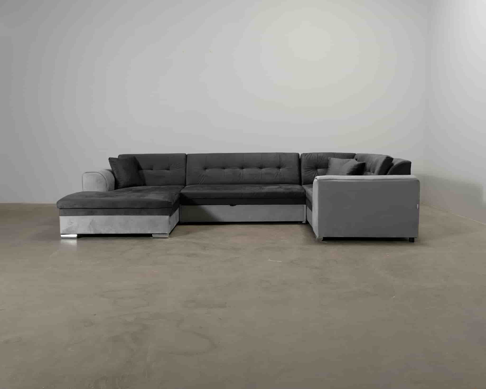 Rineta 4-sits U-soffa med divan grå
