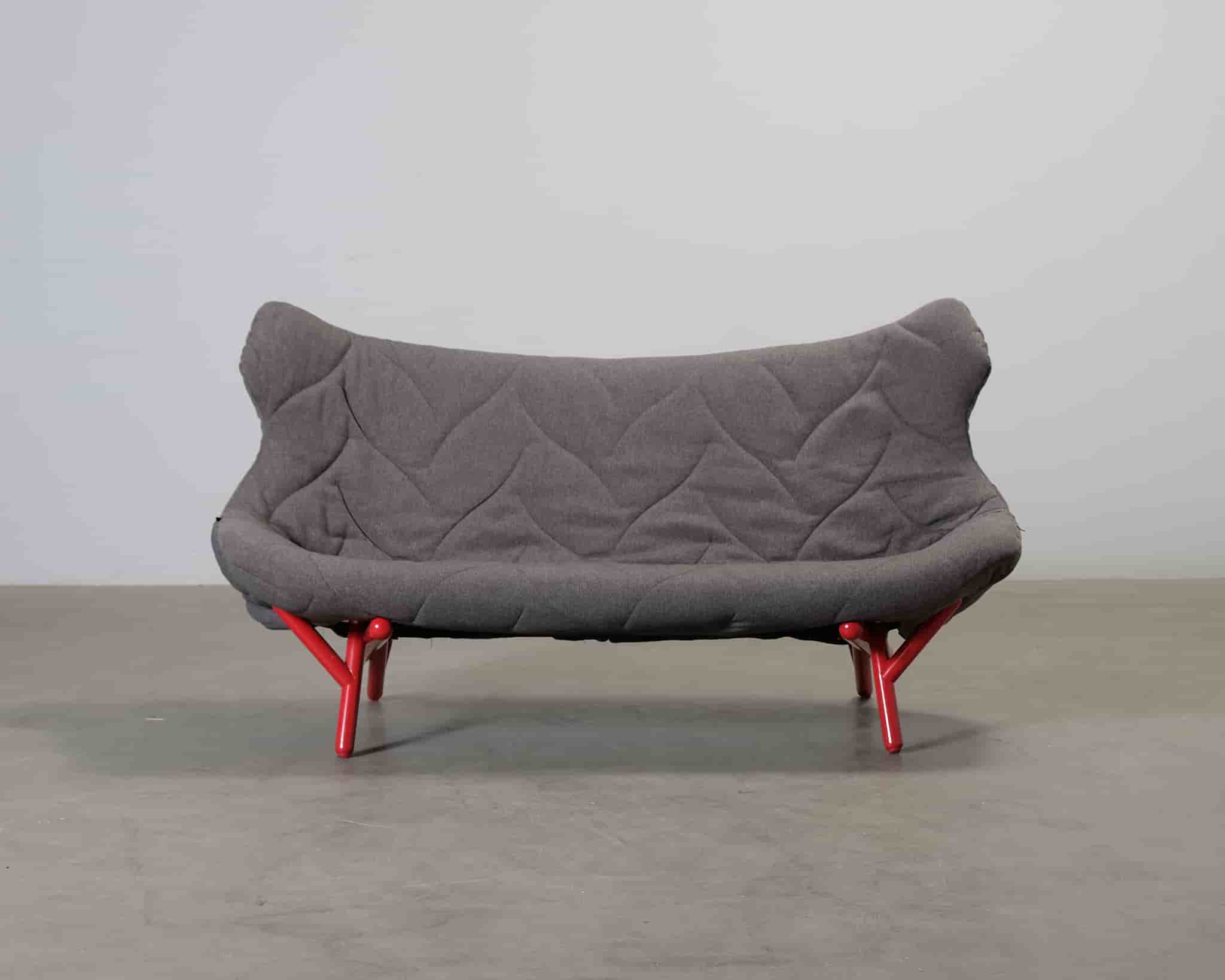 Kartell Foliage 2-sits soffa grå / röd