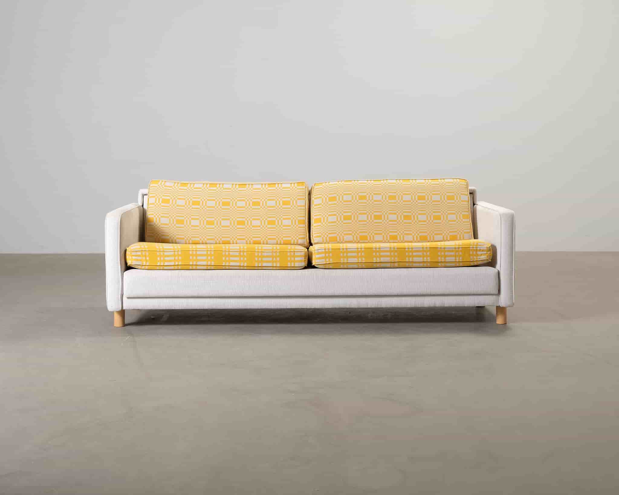 Artek 550 3-sits bäddsoffa ljusgrå / gul