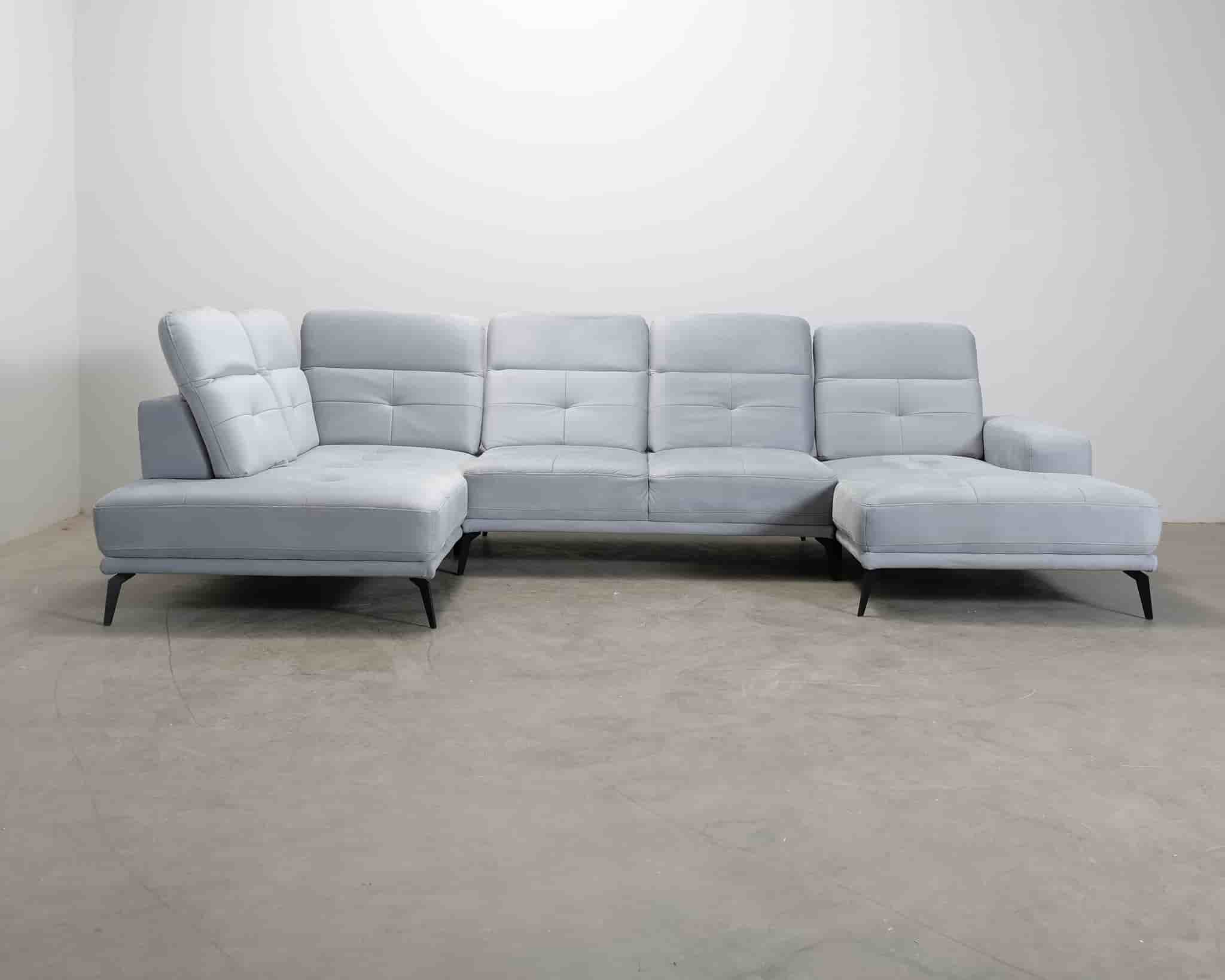 4-sits U-soffa ljusblå