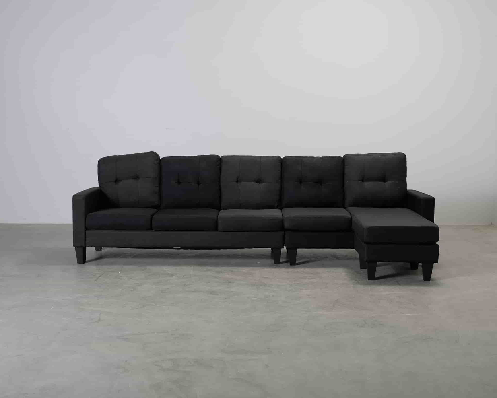 Vislanda 5-sits soffa med divan svart