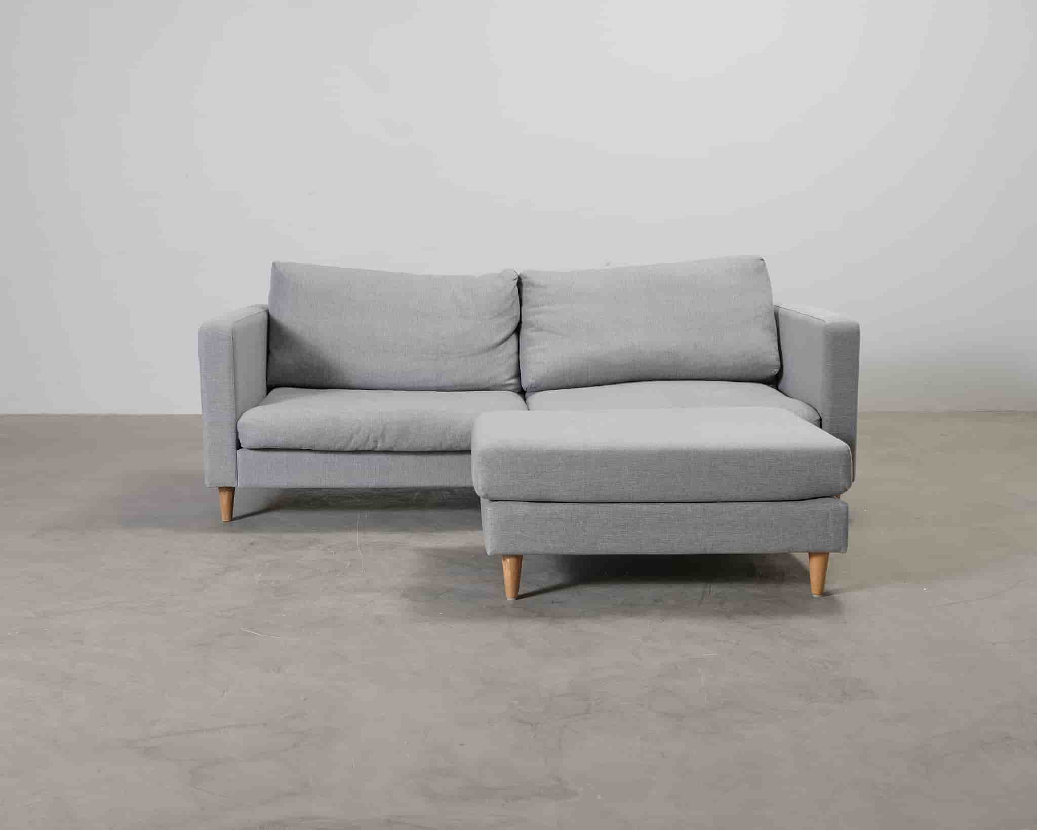 Iris 2,5-sits soffa med fotpall grå