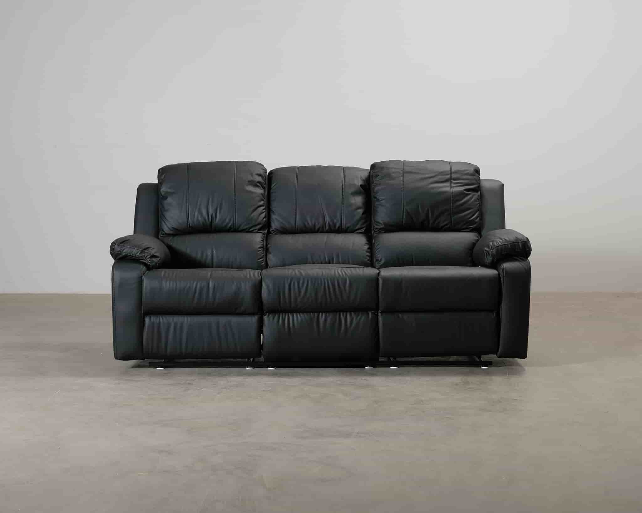 Norbo 3-sits reclinersoffa konstläder svart