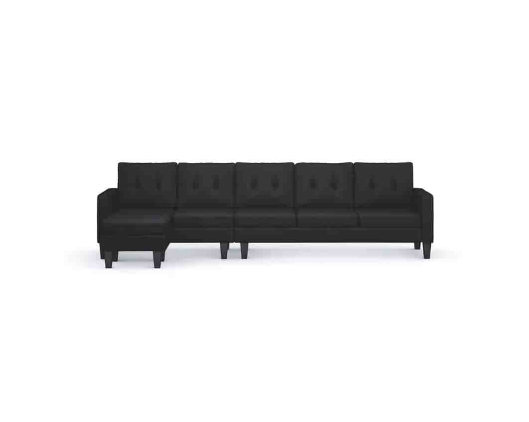 Vislanda 5-sits soffa med divan svart