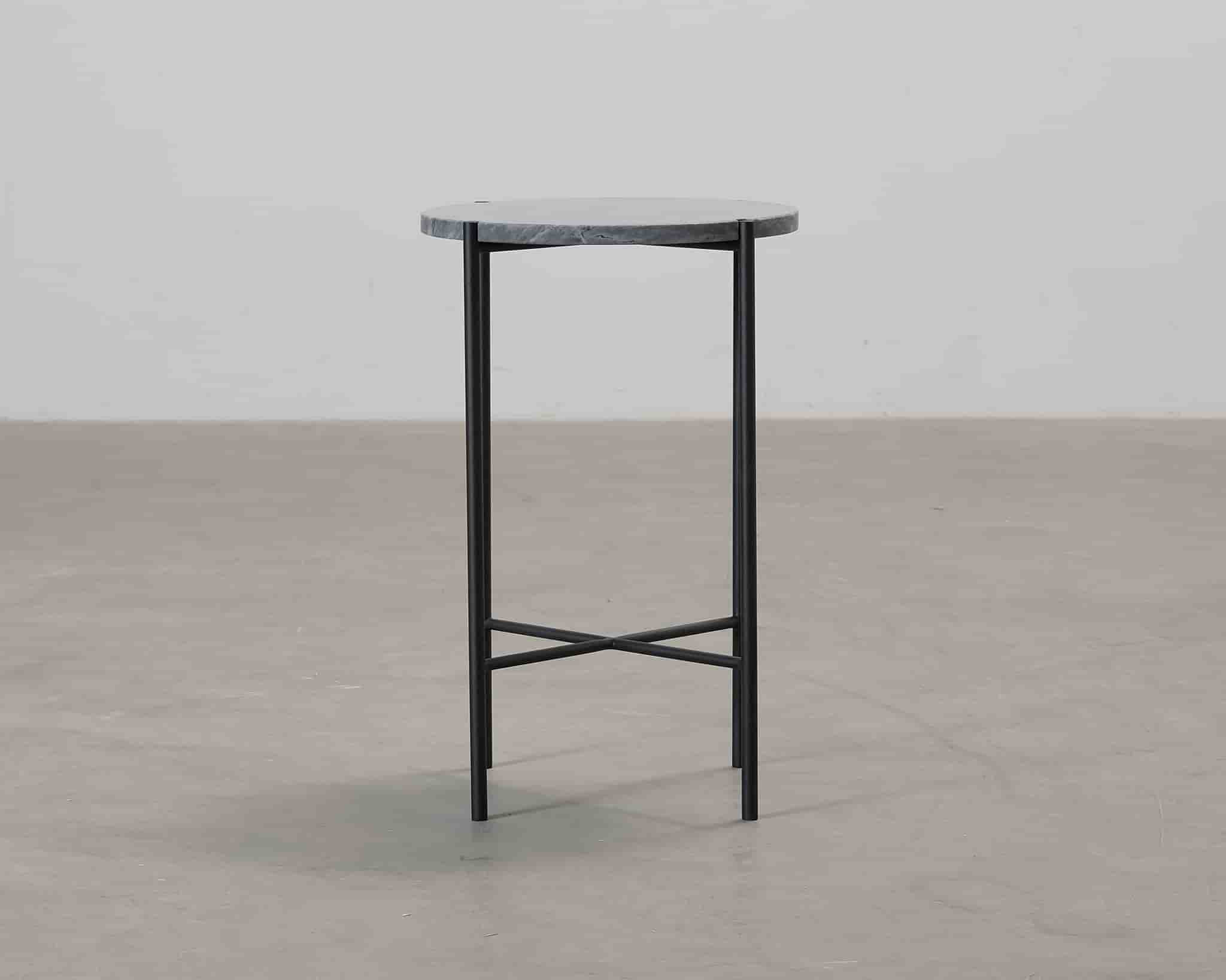 FeelDesign Bistro sidobord ø 38 cm grå marmor