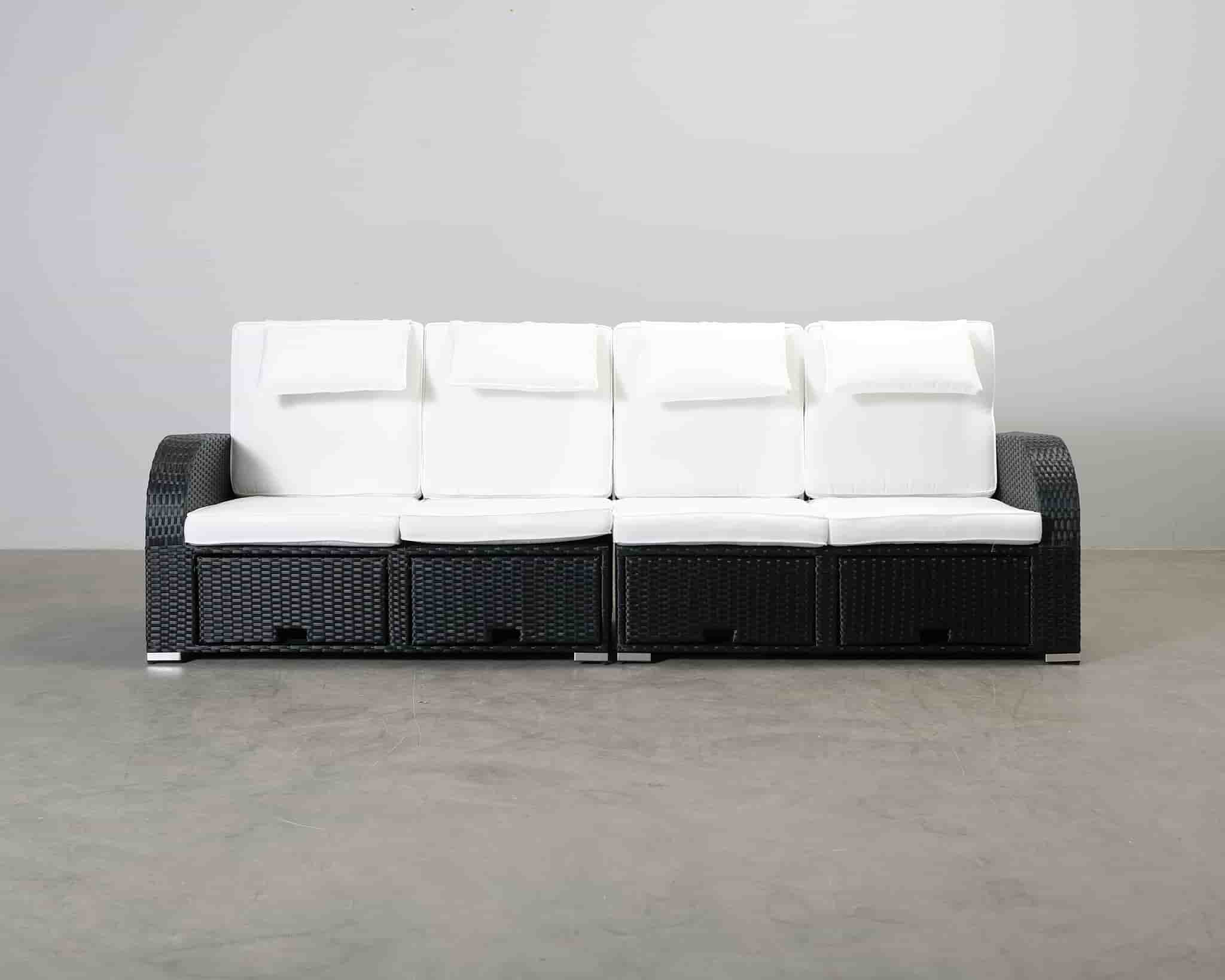 Comfort Garden 4-sits trädgårdssoffa svart / vit
