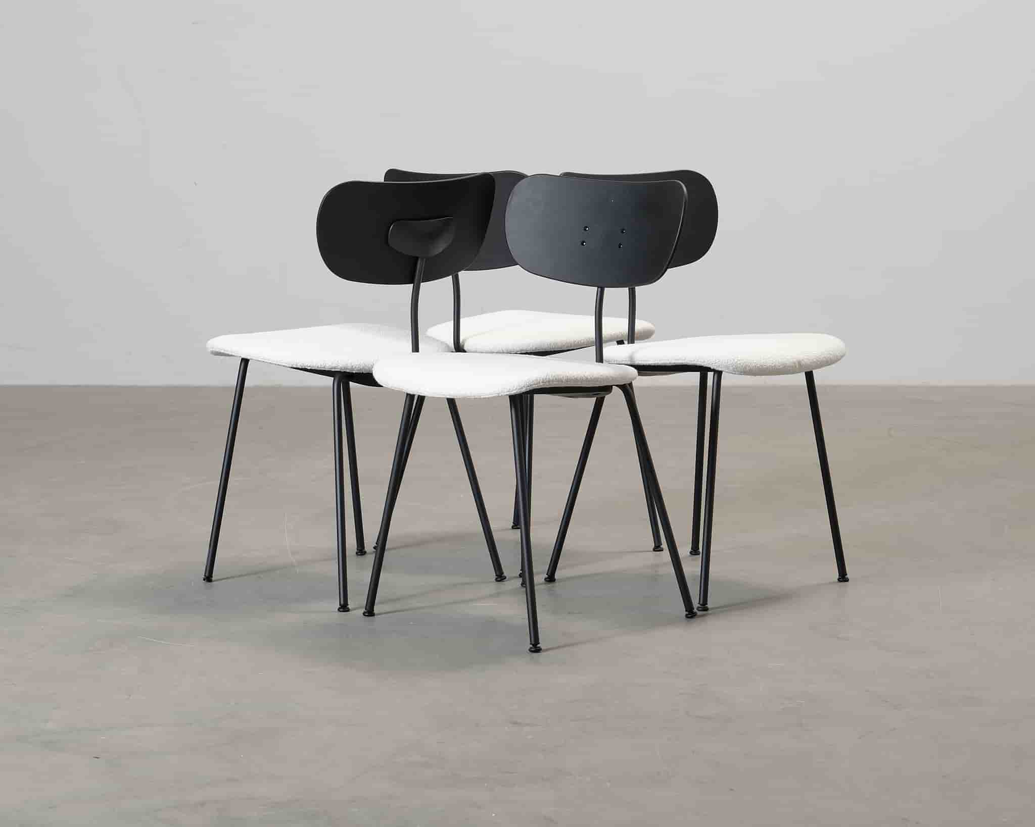 Decotique Note matstol svart / vit, set om 4