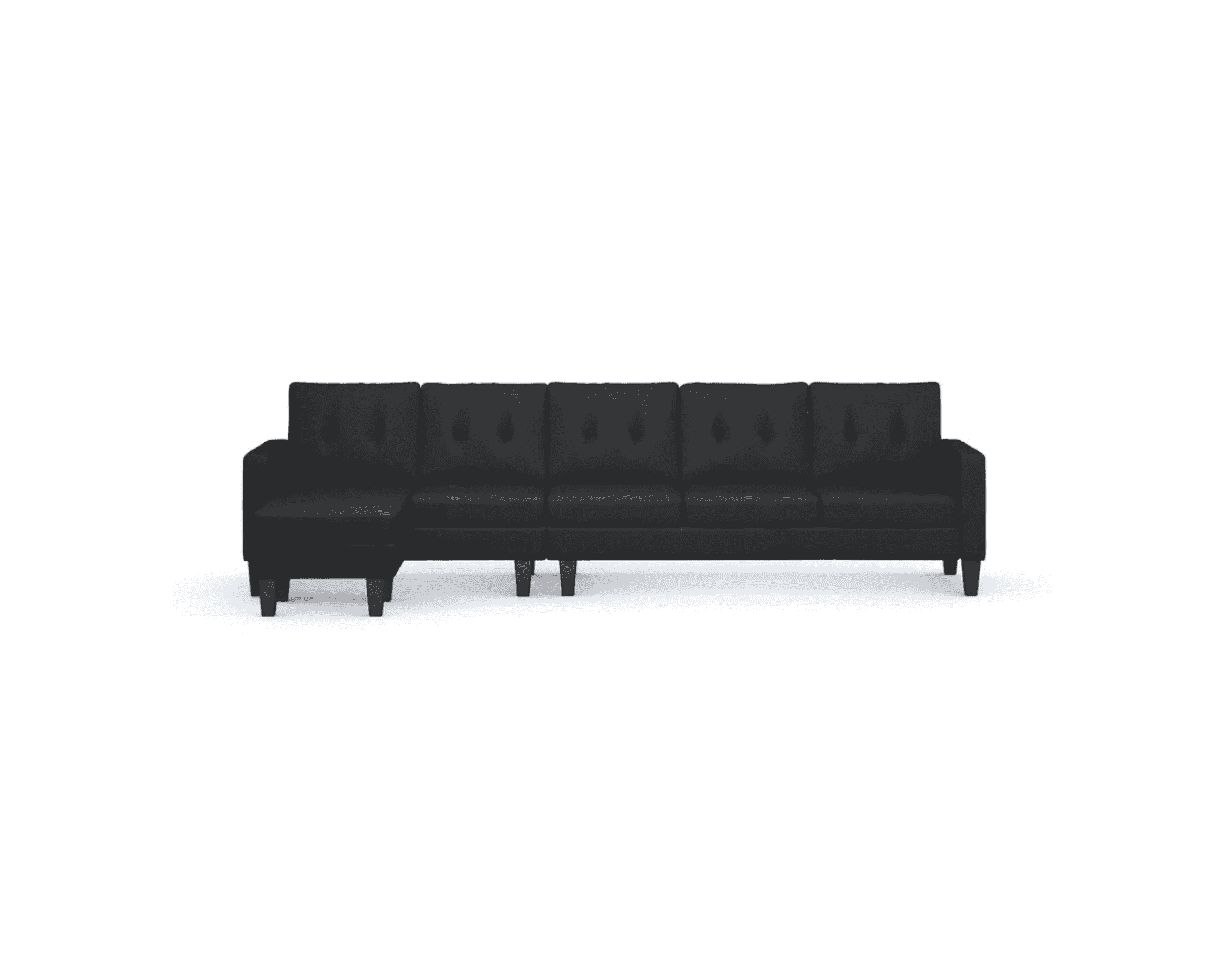 Vislanda 5-sits soffa med divan svart