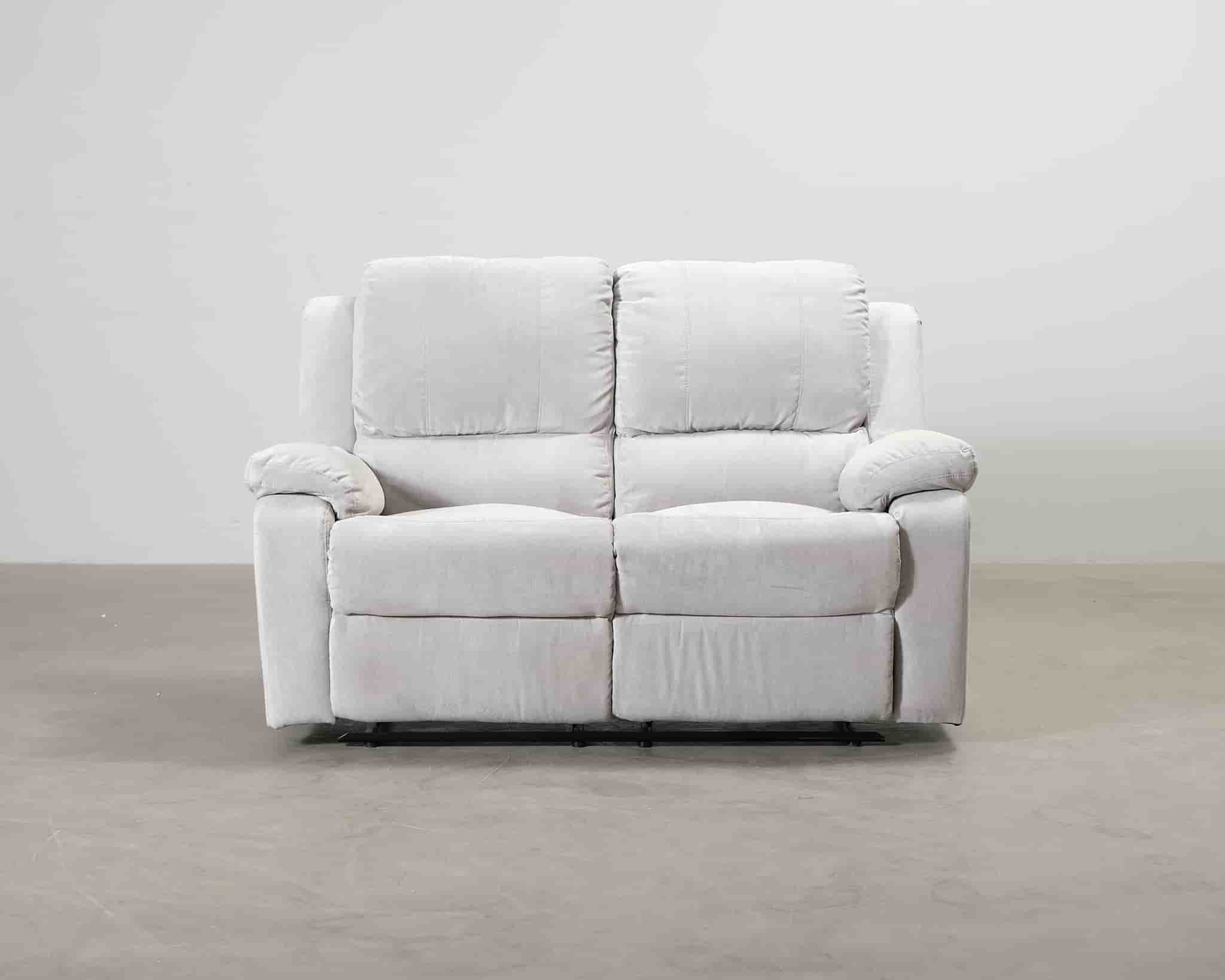 Norbo 2-sits reclinersoffa konstläder ljusgrå