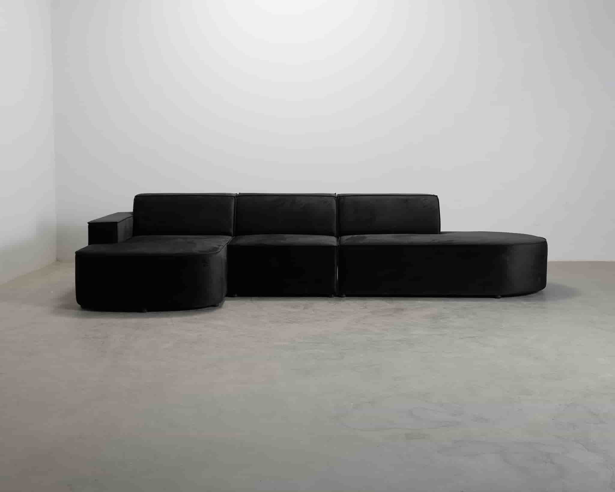 Micadoni Jodie 4-sits divansoffa svart