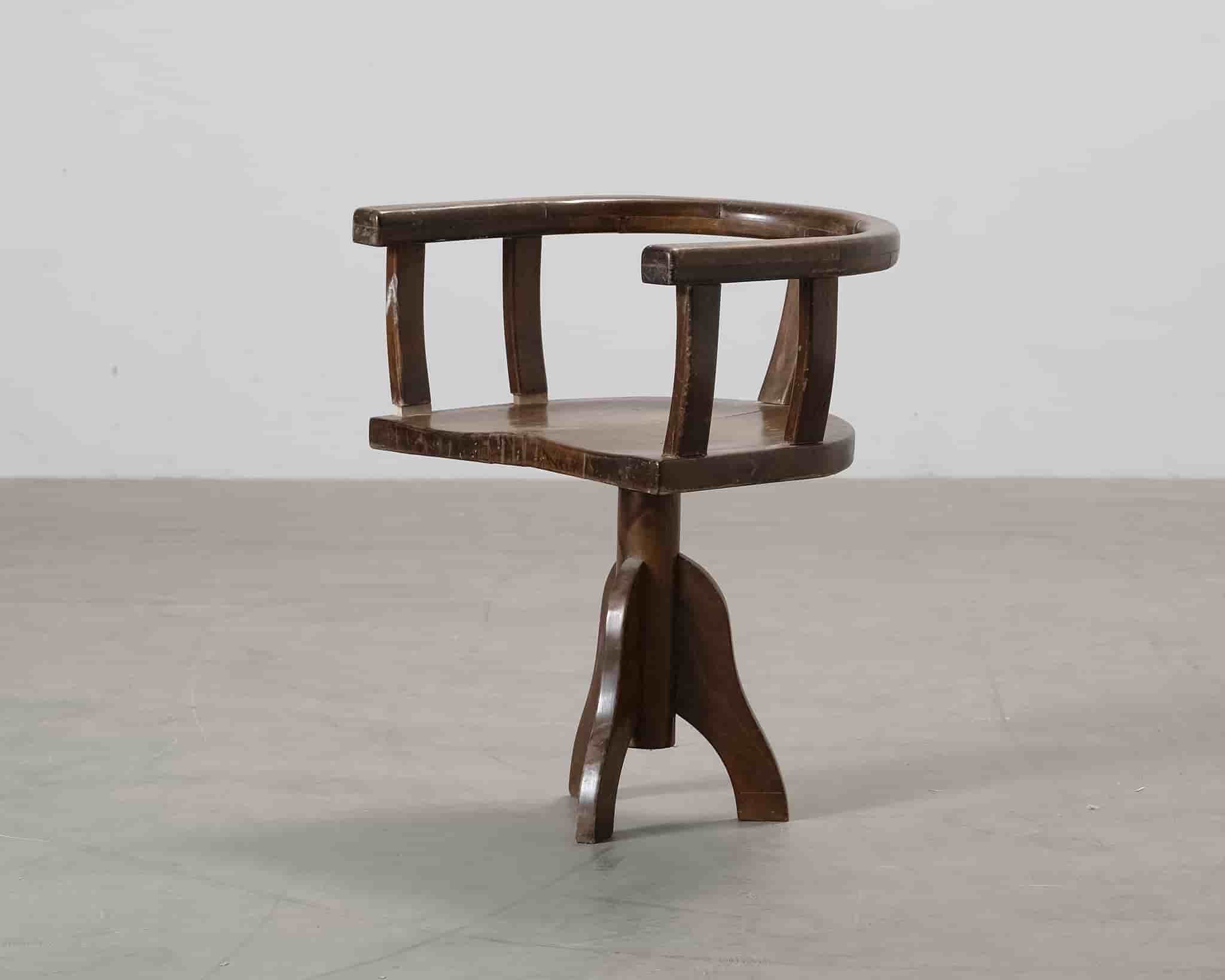 Vintage arbetsstol brun