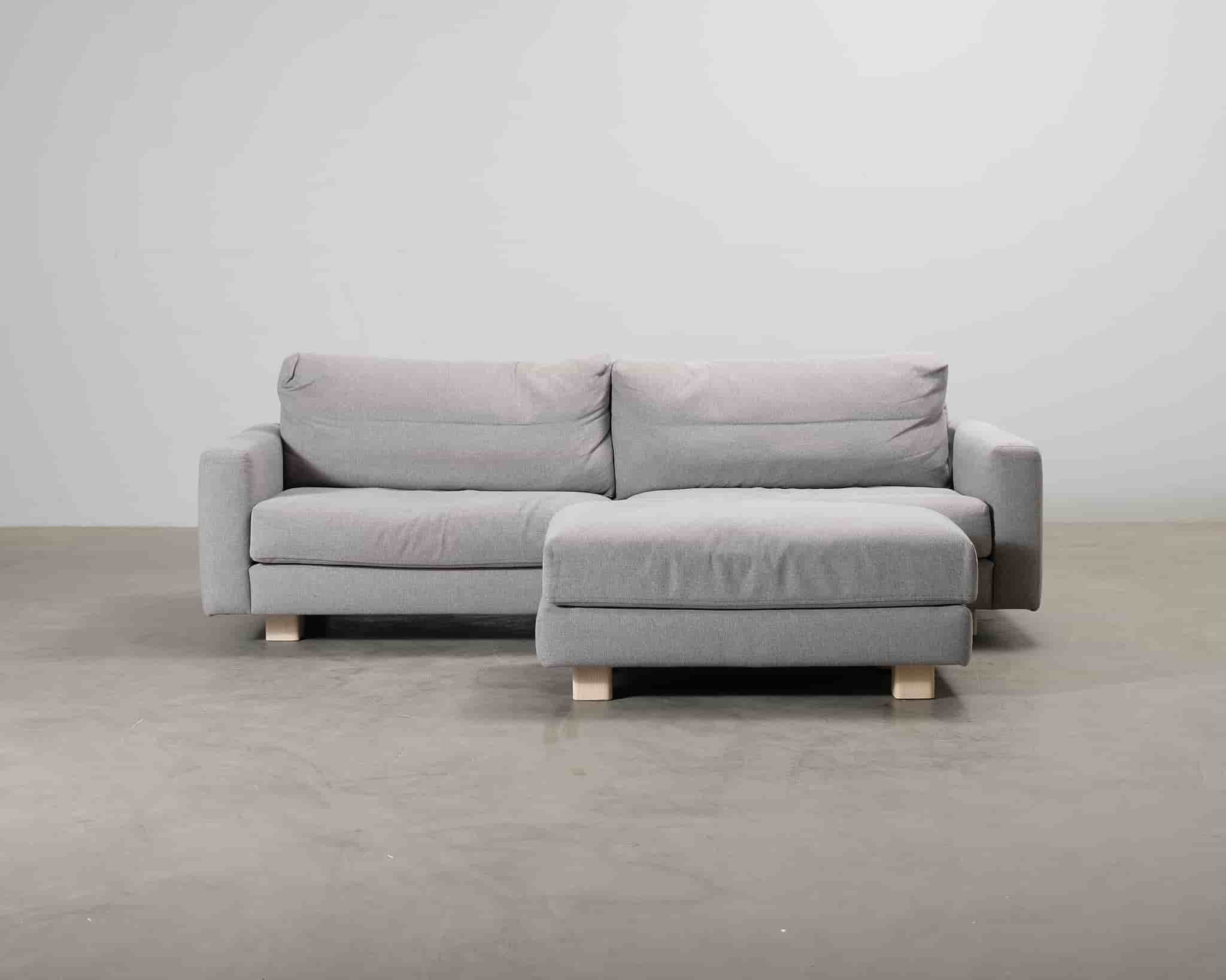 Adea Rest 3-sits soffa med fotpall grå