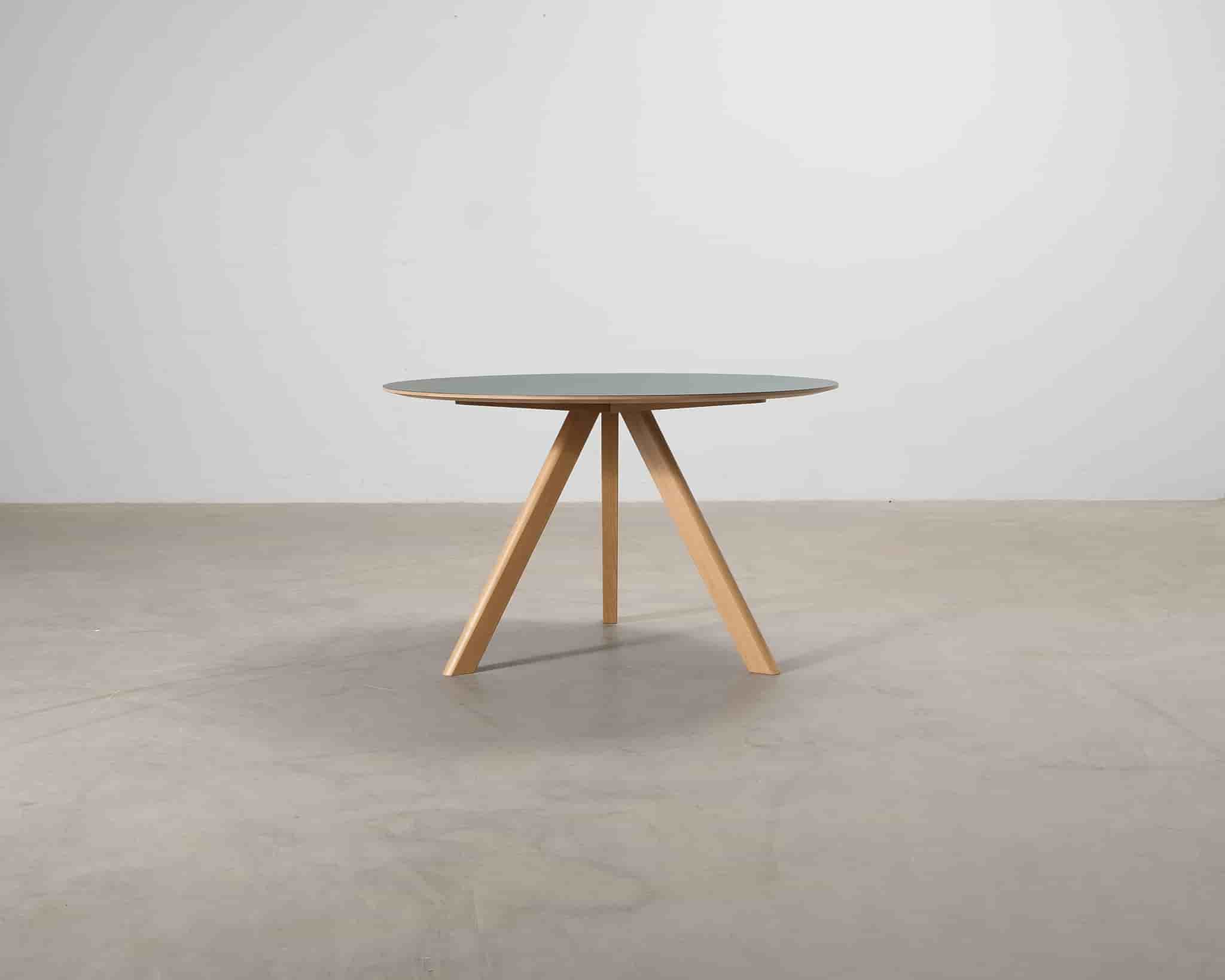 HAY CPH20 matbord ø 120 cm ek / grön linoleum