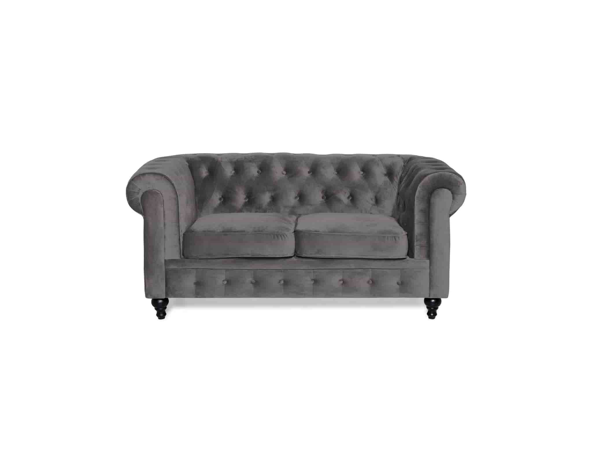Chesterfield Lyx 2-sits grå