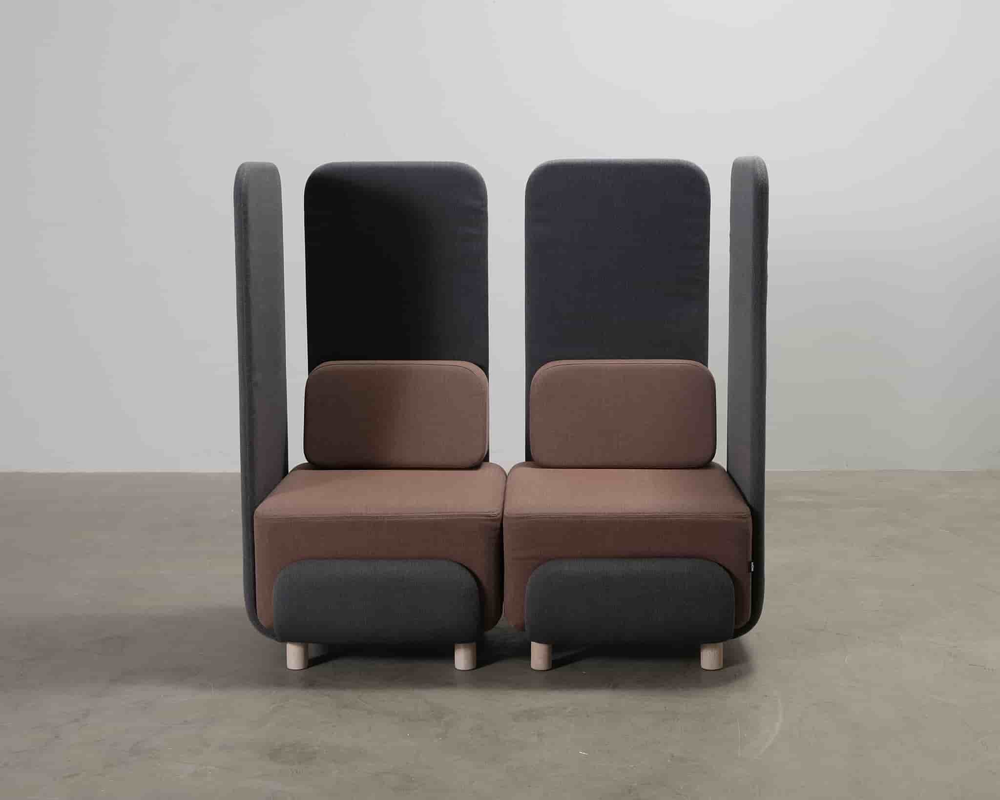 LoOok Industries 2-sits Area soffa brun / grå