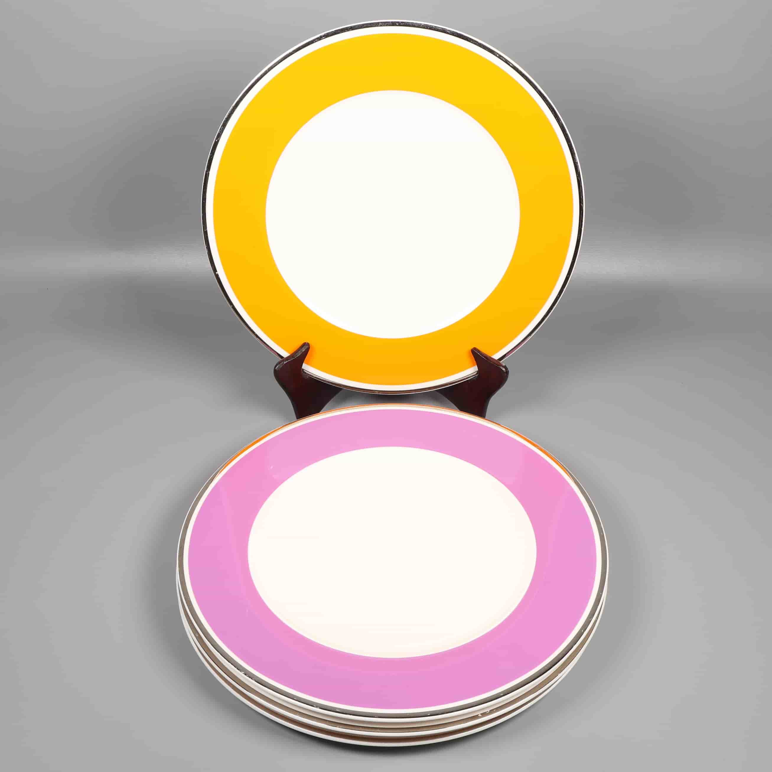 Villeroy & Boch Tallrikar med orange och lila kant 4 st