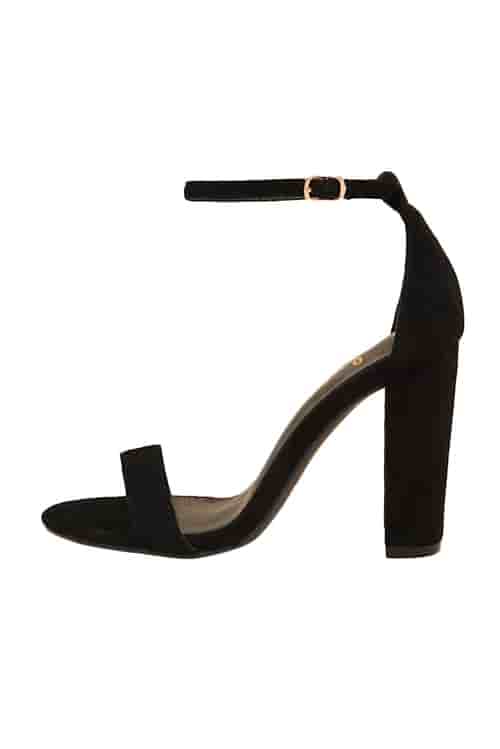 Lulus 388662-8 Taylor Suede Ankle Strap Heels For Women - Size 8 - Black