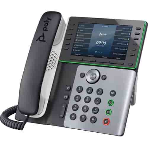 HP 82M94AA Poly Edge E500 IP Phone - 5-inch Screen - PoE-enabled - Desktop - Wall Mountable - White/Midnight Blue