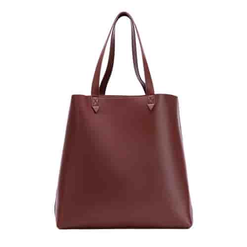 Francine Collection Made Easy FCTBRMADE Tote 17 Inches Laptop Carrying Case - Brown - Genuine Leather Body - Shoulder Strap, Handle - Height 15 x Widt