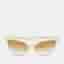Dita Off White/Brown Gradient Temptation Cat Eye Sunglasses
