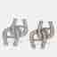 Aigner Logo Crystal Embellished Silver Tone Earrings