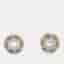 Aigner Silver Tone Metal Crystal Logo Stud Earrings
