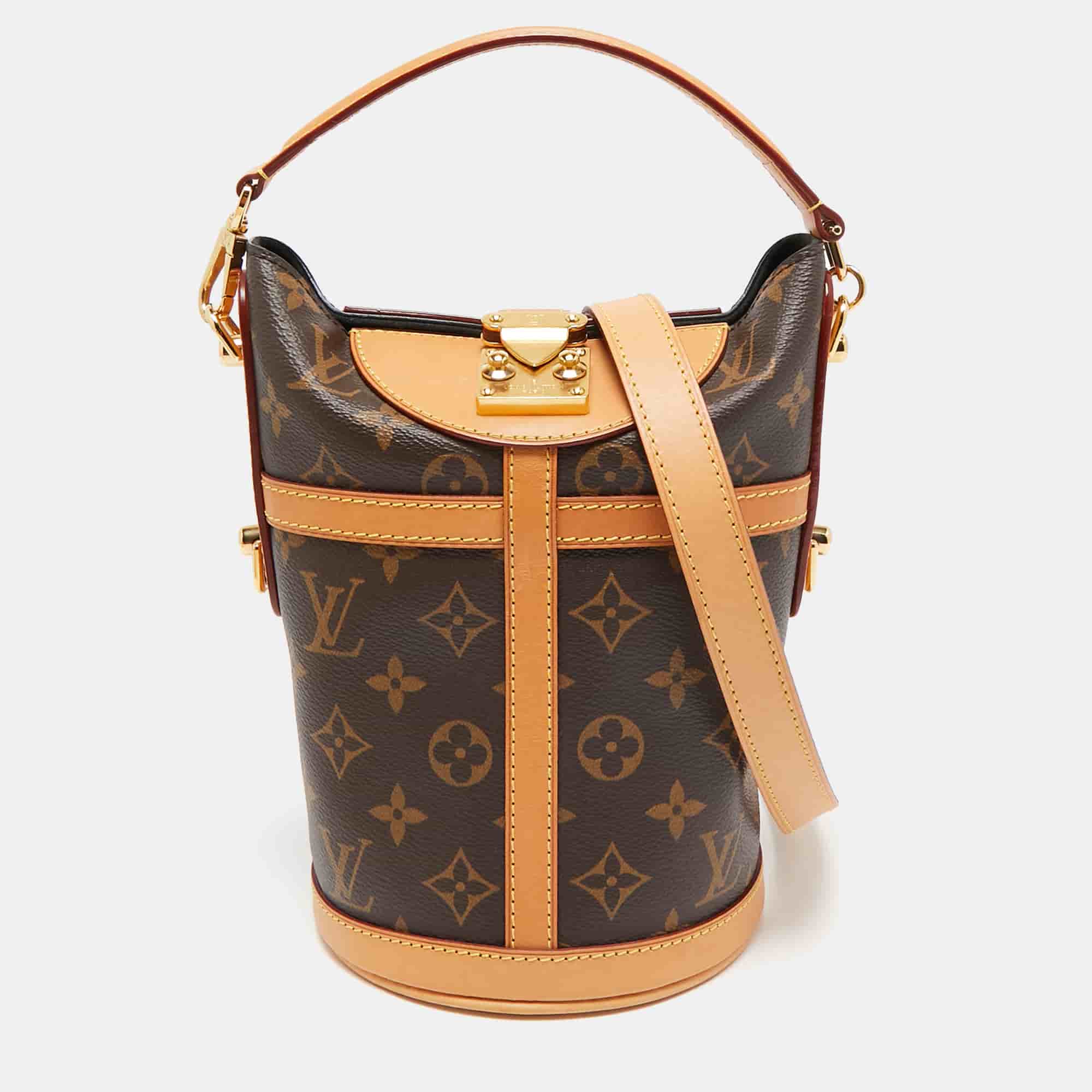 Louis Vuitton Duffle Brown Coated Canvas and Leather Bucket bag