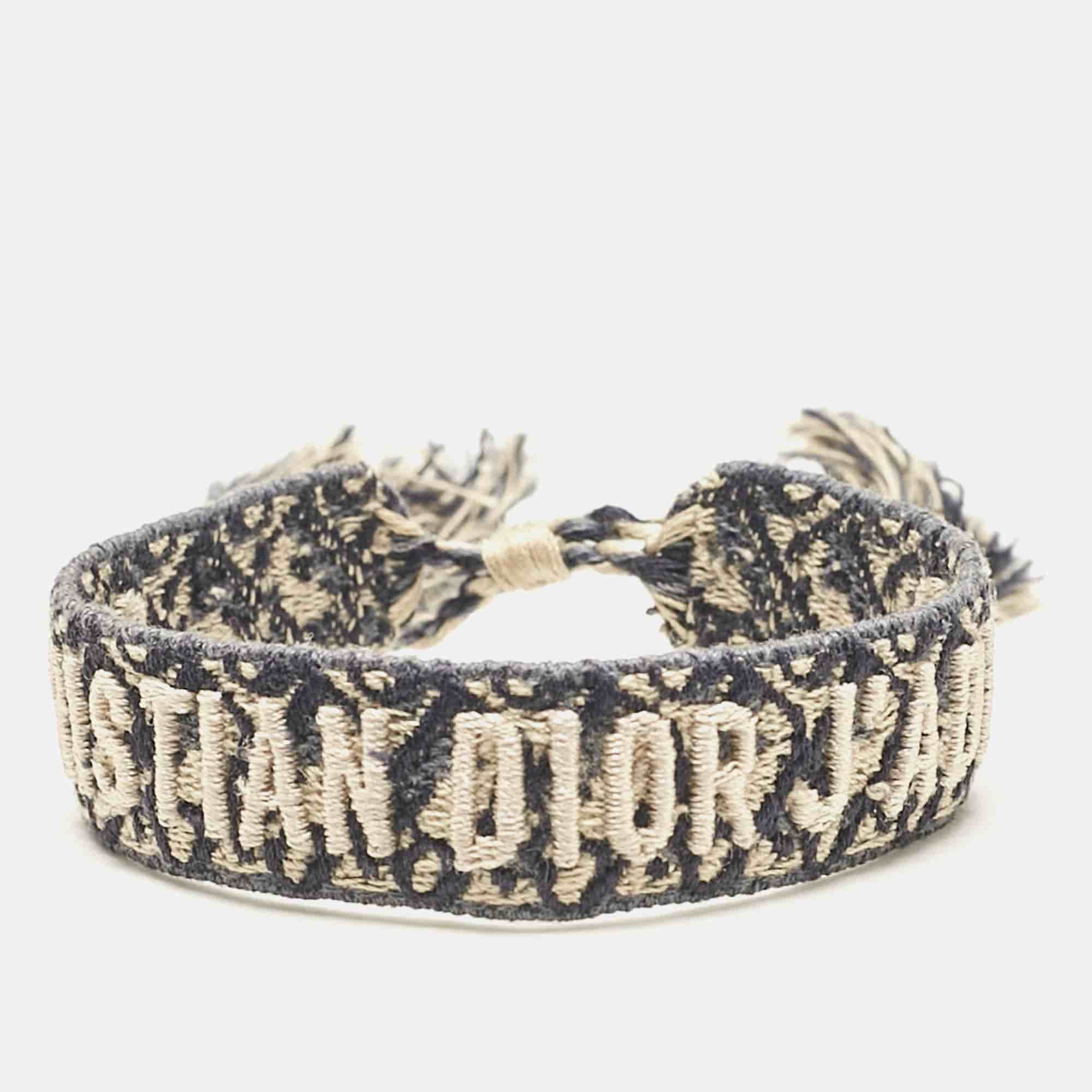 Dior Blue J'adior Woven Fabric Friendship Bracelet