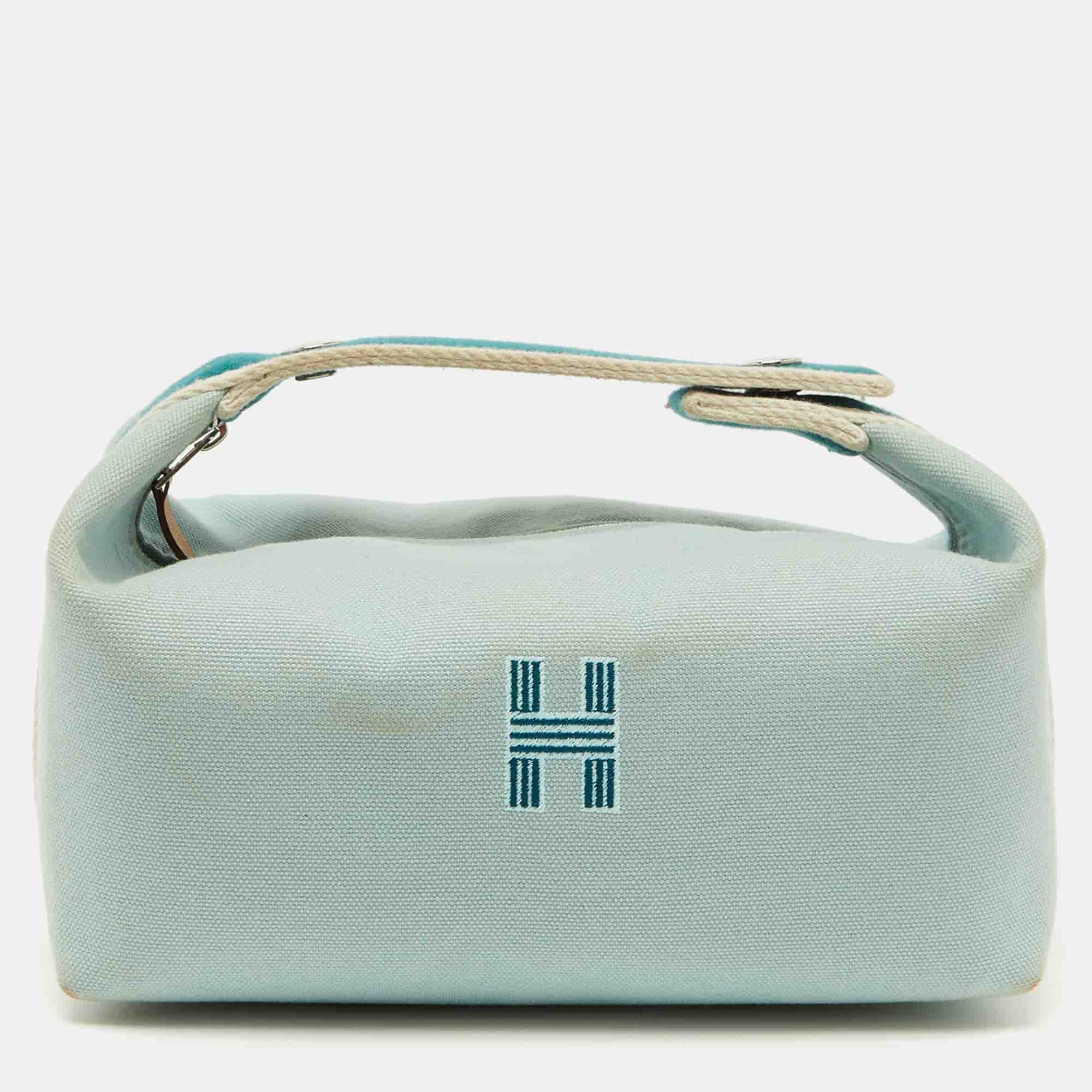 Hermes Eucalyptus Toile H Canvas Small Bride-a-Brac Case