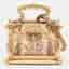 Dolce & Gabbana Box Gold Acrylic and Karung Leather Top Handle Bags