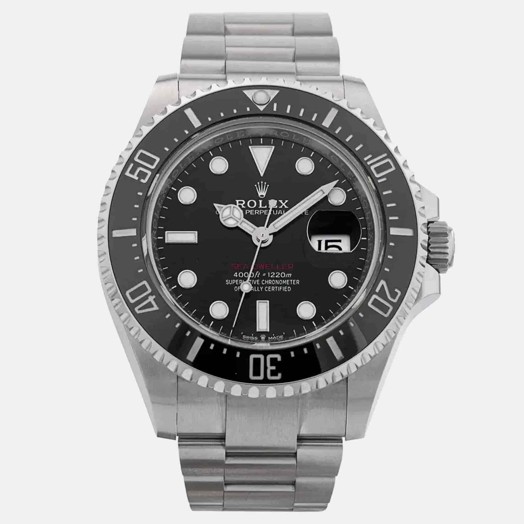 Rolex Black Stainless Steel Sea Dweller 126600 Automatic Men's Wristwatch 43 mm