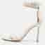 Gianvito Rossi Portofino Size 37.5 White Leather Ankle Strap Sandals