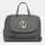 Gucci Grey Leather 1973 Top Handle Oversized Travel Bag