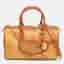 Alviero Martini 1A Classe Tan Geo Classic Print Coated Canvas and Leather Boston Bag