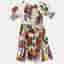 Dolce & Gabbana Kids White Floral Print Cotton Smocked Dress 4 Yrs