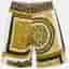 Versace Kids Yellow/Black Barocco Print Jersey Shorts 10 Yrs