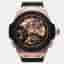 Hublot King Power Big Bang Tourbillon GMT 706.OM.1180.RX Manual Winding Skeleton Dial 18k King Gold Black Ceramic Men's Wristwatch 48mm