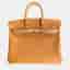 Hermes Birkin 25 Gold Peau Porc Leather Top Handle Bag