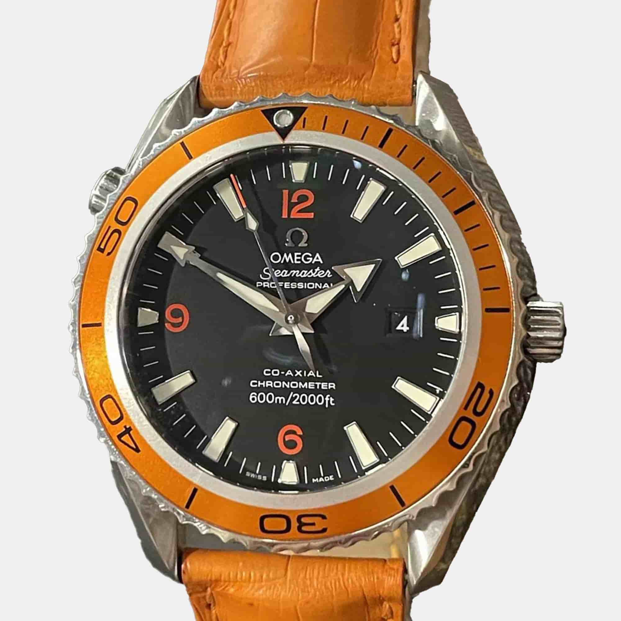 Omega Black Stainless Steel Seamaster 2909.50.38 Automatic Men's Wristwatch 42 mm